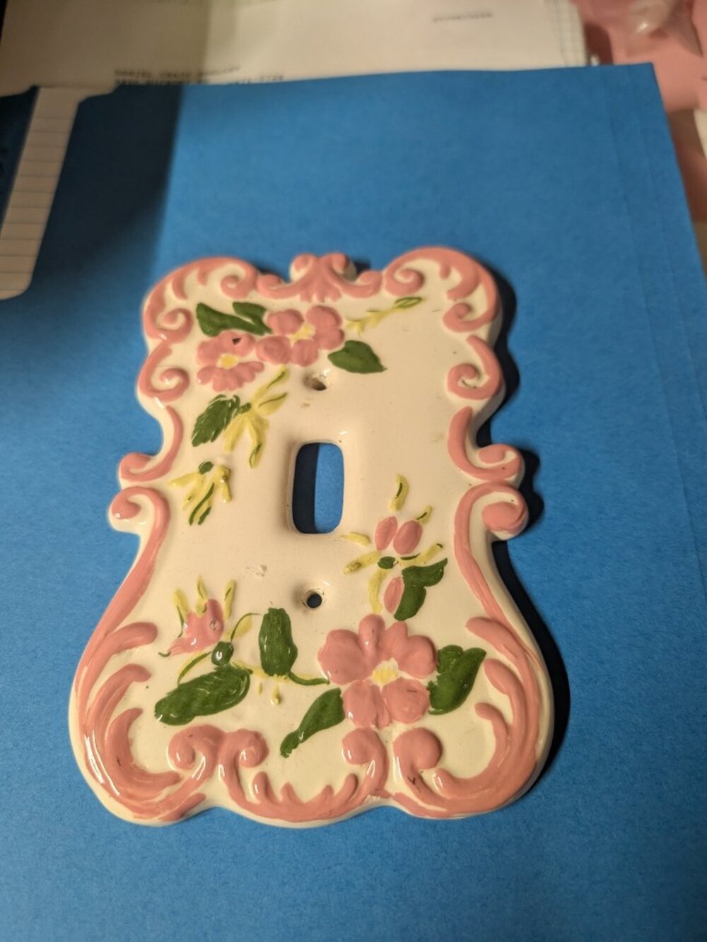 Floral Ceramic Light Switch Cover Plate